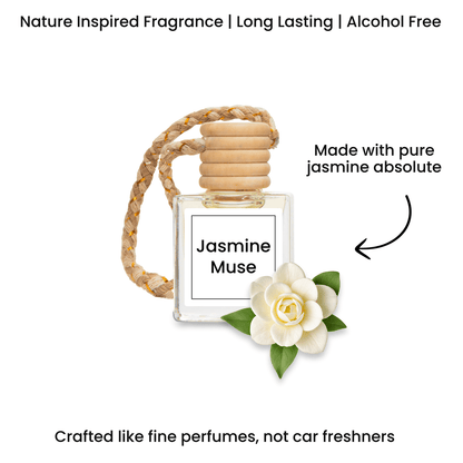 Jasmine Muse Hanging Perfume | Made with Essential Oils - 10ml