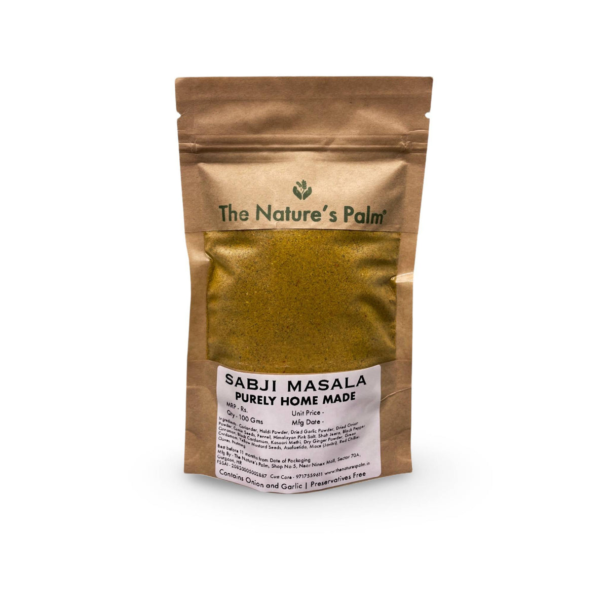 FREE TESTER - Home Ground Sabji Masala - The Natures Palm